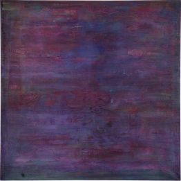 Fahar, Öl auf Leinwand. Das Kunstwerk ist quadratisch. Blau- und Rottöne sind vorherrschend. Kunst kaufen oder als Leihgabe.